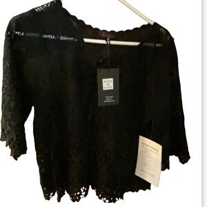 Evidence black lace bolero.   Size medium.  NWT